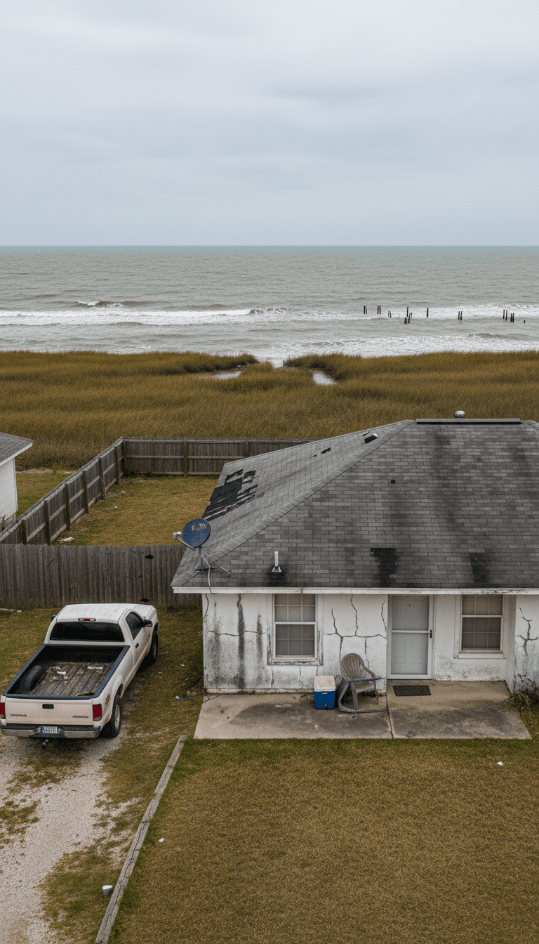 Aerial view of a house roof needing documentation
