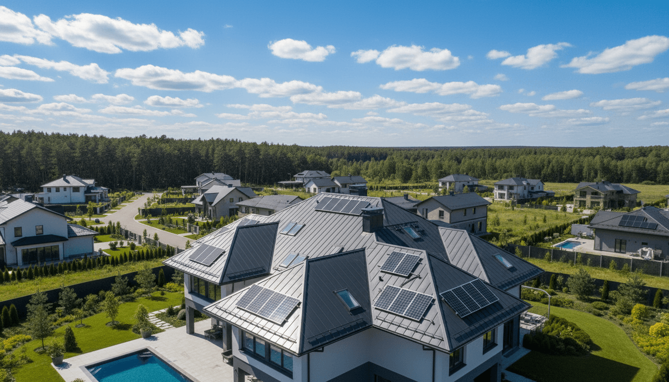 Drone flying over a residential roof capturing property documentation